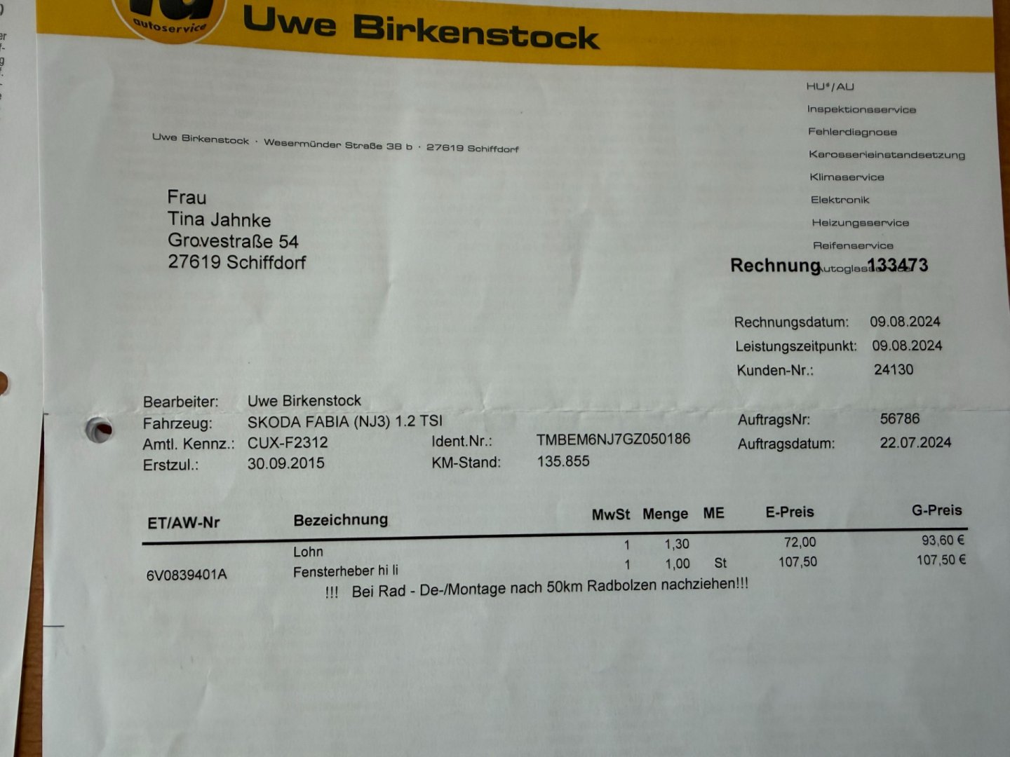 Škoda Fabia 1.2TSi Monte Carlo, rozvody